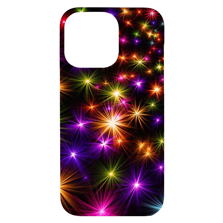 Star Colorful Christmas Abstract iPhone 14 Pro Max Black UV Print Case