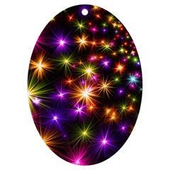 Star Colorful Christmas Abstract Uv Print Acrylic Ornament Oval by Dutashop