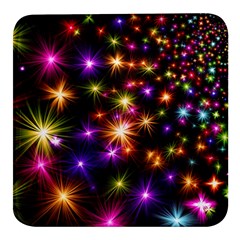 Star Colorful Christmas Abstract Square Glass Fridge Magnet (4 Pack)