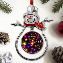 Star Colorful Christmas Abstract Metal Snowman Ornament