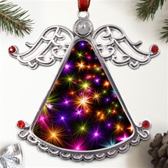 Star Colorful Christmas Abstract Metal Angel With Crystal Ornament