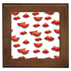 Summer Watermelon Pattern Framed Tile by Dutashop