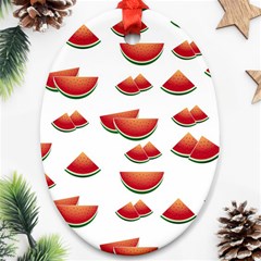 Summer Watermelon Pattern Ornament (oval)