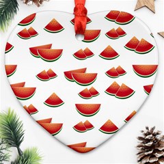 Summer Watermelon Pattern Ornament (heart)