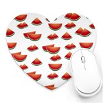 Summer Watermelon Pattern Heart Mousepad Front