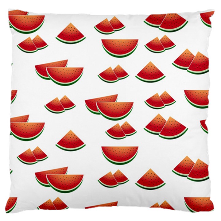 Summer Watermelon Pattern Large Premium Plush Fleece Cushion Case (One Side)