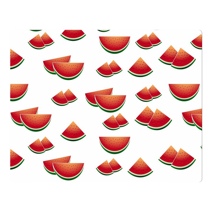 Summer Watermelon Pattern Two Sides Premium Plush Fleece Blanket (Large)