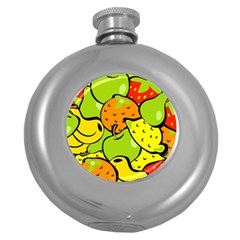 Fruit Food Wallpaper Round Hip Flask (5 Oz) by Dutashop