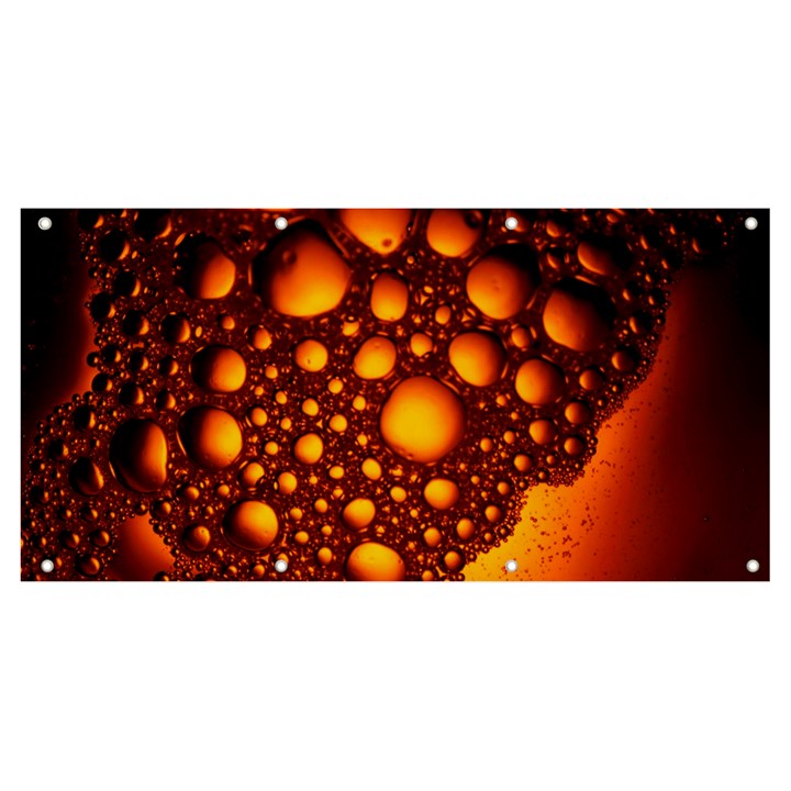 Bubbles Abstract Art Gold Golden Banner and Sign 8  x 4 