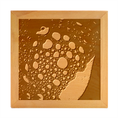 Bubbles Abstract Art Gold Golden Wood Photo Frame Cube by Dutashop