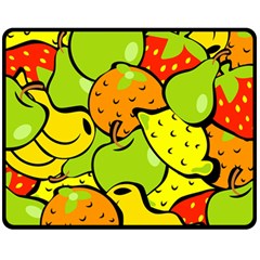 Fruit Food Wallpaper Two Sides Fleece Blanket (medium) by Dutashop