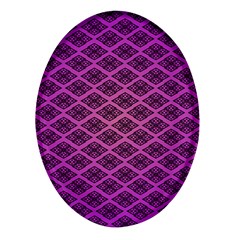 Pattern Texture Geometric Patterns Purple Oval Glass Fridge Magnet (4 Pack) by Dutashop