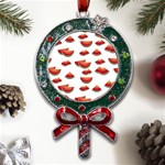 Summer Watermelon Pattern Metal X Mas Lollipop with Crystal Ornament Front