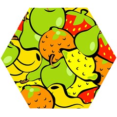 Fruit Food Wallpaper Wooden Puzzle Hexagon by Dutashop