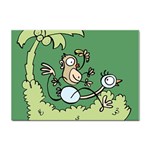 Ostrich Jungle Monkey Plants Sticker A4 (100 pack) Front