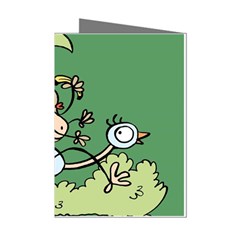 Ostrich Jungle Monkey Plants Mini Greeting Cards (pkg Of 8) by Bajindul