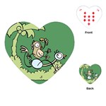 Ostrich Jungle Monkey Plants Playing Cards Single Design (Heart) Front