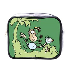 Ostrich Jungle Monkey Plants Mini Toiletries Bag (one Side) by Bajindul