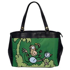 Ostrich Jungle Monkey Plants Oversize Office Handbag by Bajindul