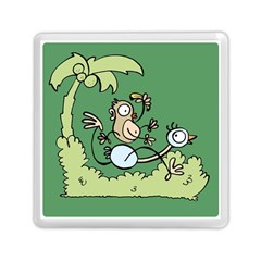 Ostrich Jungle Monkey Plants Memory Card Reader (square) by Bajindul