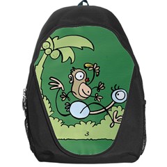 Ostrich Jungle Monkey Plants Backpack Bag by Bajindul