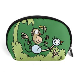 Ostrich Jungle Monkey Plants Accessory Pouch (large) by Bajindul