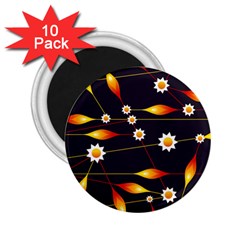 Flower Buds Floral Background 2 25  Magnets (10 Pack)  by Bajindul