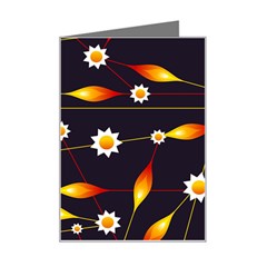 Flower Buds Floral Background Mini Greeting Card by Bajindul