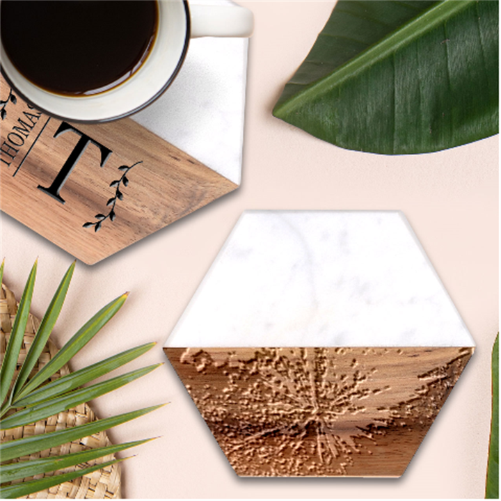 Abstract Background Wallpaper Marble Wood Coaster (Hexagon) 