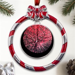 Abstract Background Wallpaper Metal Red Ribbon Round Ornament by Bajindul