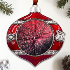 Abstract Background Wallpaper Metal Snowflake And Bell Red Ornament