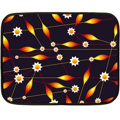 Flower Buds Floral Background Two Sides Fleece Blanket (mini) by Bajindul