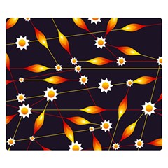 Flower Buds Floral Background Two Sides Premium Plush Fleece Blanket (small) by Bajindul