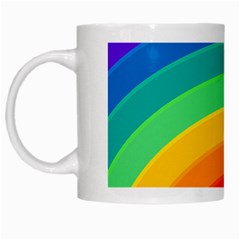 Rainbow Background Colorful White Mug by Bajindul