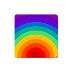 Rainbow Background Colorful Square Magnet by Bajindul