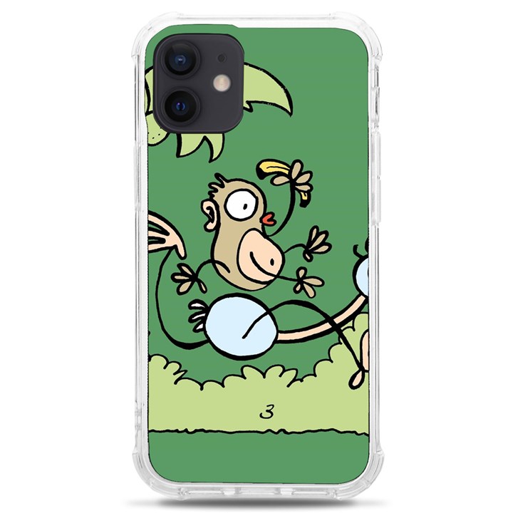 Ostrich Jungle Monkey Plants iPhone 12 mini TPU UV Print Case	