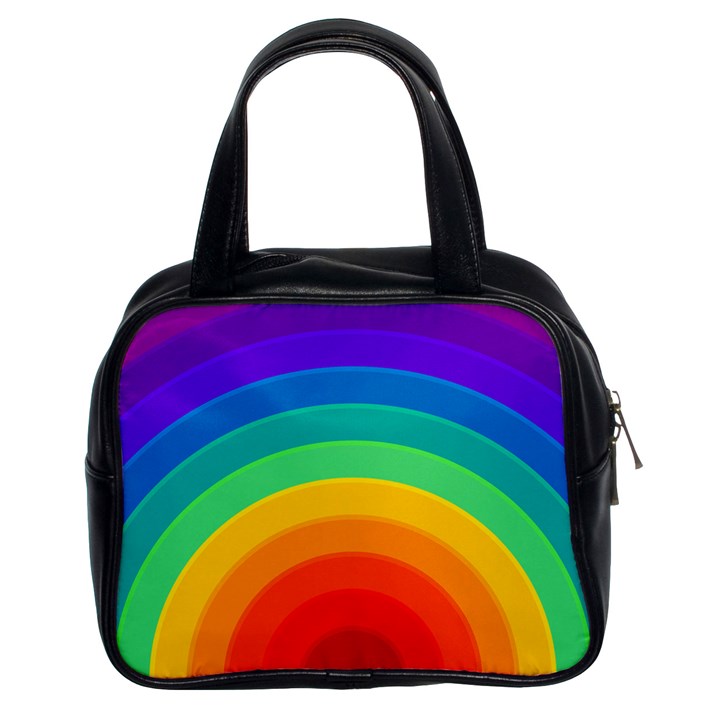 Rainbow Background Colorful Classic Handbag (Two Sides)