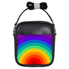 Rainbow Background Colorful Girls Sling Bag by Bajindul