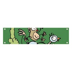 Ostrich Jungle Monkey Plants Banner And Sign 4  X 1  by Bajindul