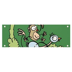 Ostrich Jungle Monkey Plants Banner And Sign 6  X 2  by Bajindul