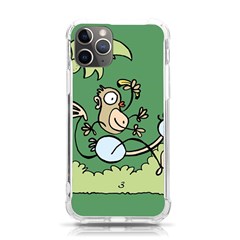 Ostrich Jungle Monkey Plants Iphone 11 Pro 5 8 Inch Tpu Uv Print Case by Bajindul