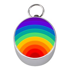 Rainbow Background Colorful Mini Silver Compasses by Bajindul