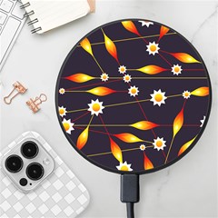 Flower Buds Floral Background Wireless Fast Charger(black) by Bajindul