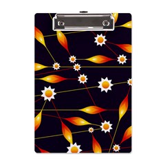 Flower Buds Floral Background A5 Acrylic Clipboard by Bajindul