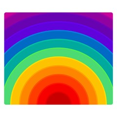 Rainbow Background Colorful Premium Plush Fleece Blanket (small) by Bajindul