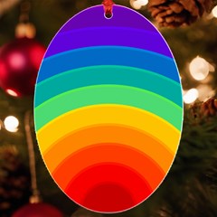 Rainbow Background Colorful Uv Print Acrylic Ornament Oval by Bajindul