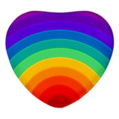 Rainbow Background Colorful Heart Glass Fridge Magnet (4 Pack) by Bajindul