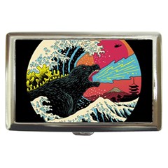 Retro Wave Kaiju Godzilla Japanese Pop Art Style Cigarette Money Case by Modalart