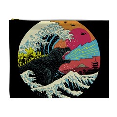 Retro Wave Kaiju Godzilla Japanese Pop Art Style Cosmetic Bag (xl)