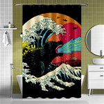 Retro Wave Kaiju Godzilla Japanese Pop Art Style Shower Curtain 48  x 72  (Small)  Curtain(48  X 72 )